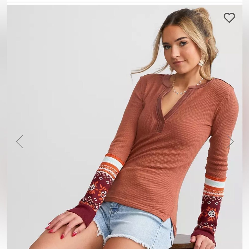 NWT Free People Mikah Notch Neck Top